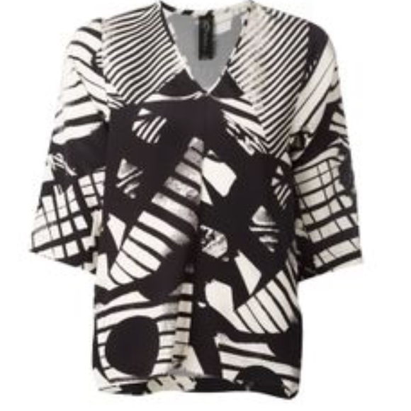 Zero + Maria Cornejo Crepe Pattern Loose Blouse - Picture 2 of 6